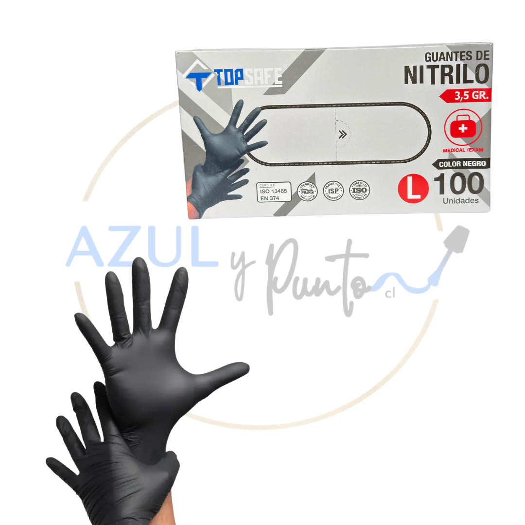 Guantes Nitrilo Negros Talla L