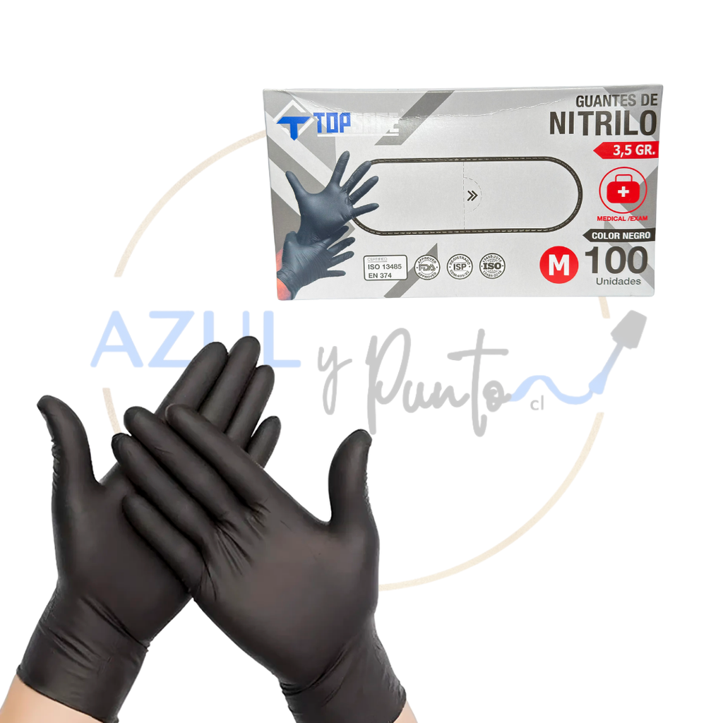 Guantes Nitrilo Negros Talla M
