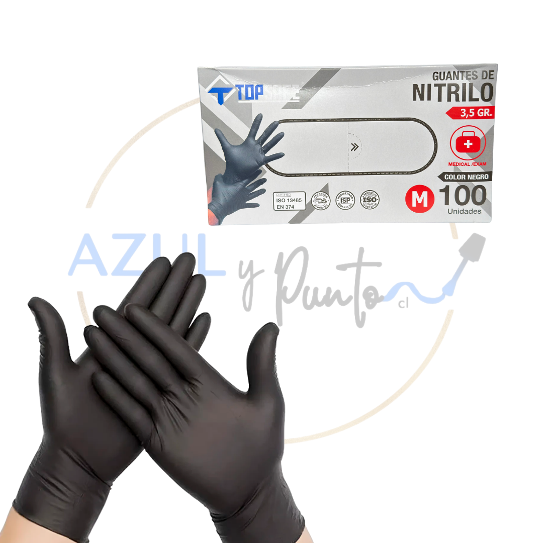 Guantes Nitrilo Negros Talla M