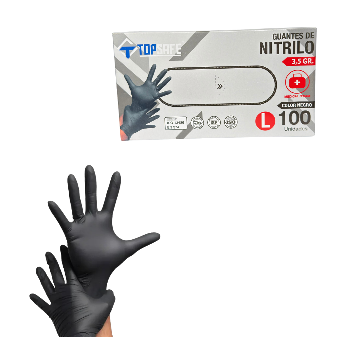 Guantes Nitrilo Negros Talla L