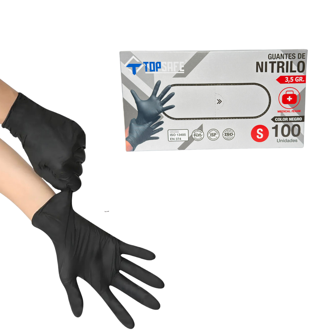 Guantes Nitrilo Negros Talla S
