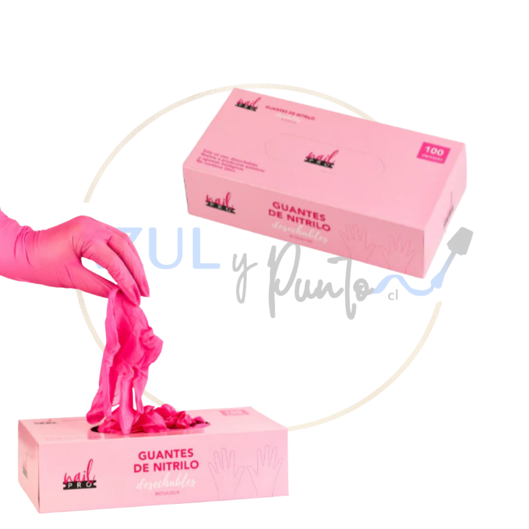 Guantes XS rosado 100unid Nail Pro