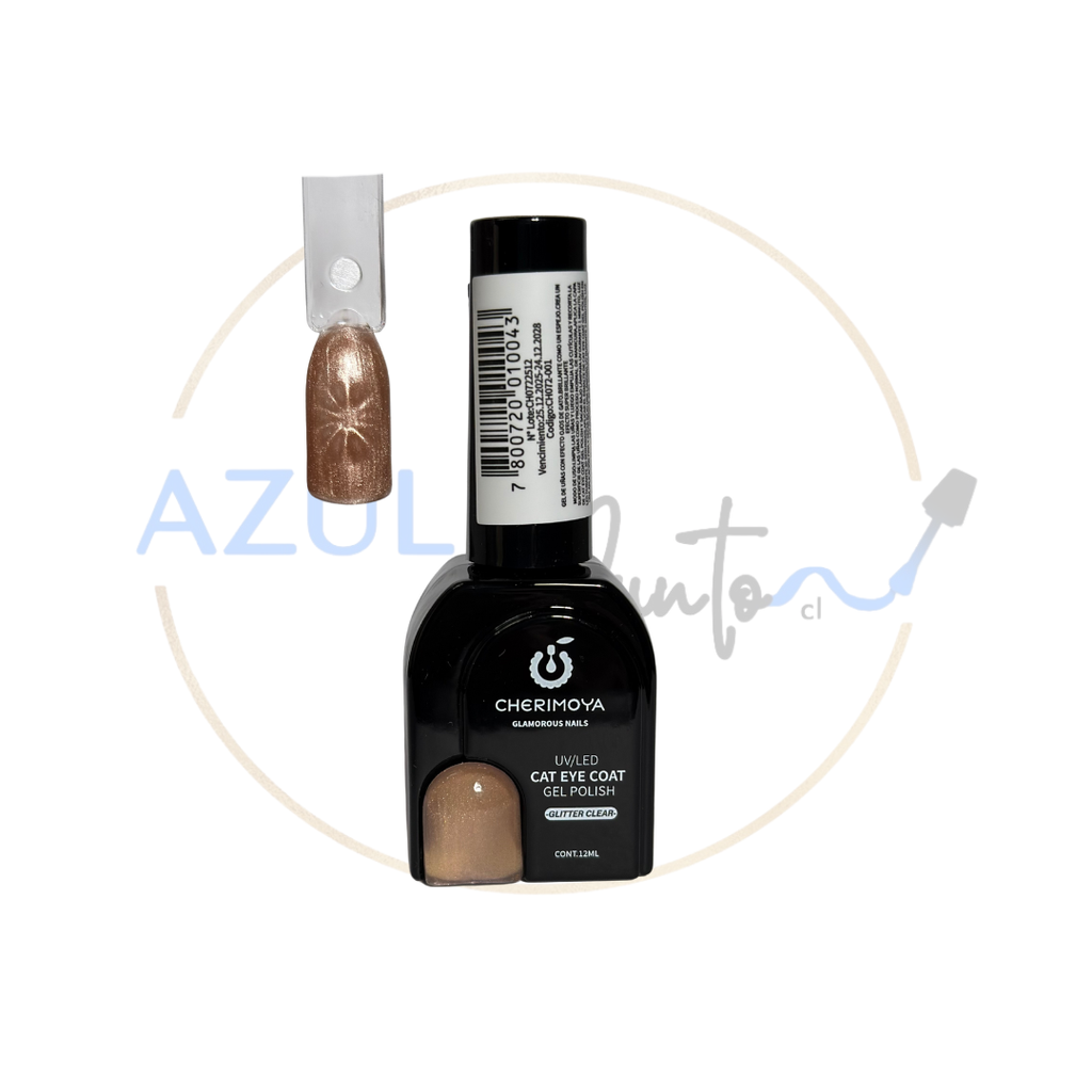 Esmalte Ojo de Gato Glitter Clear #004 Cherimoya