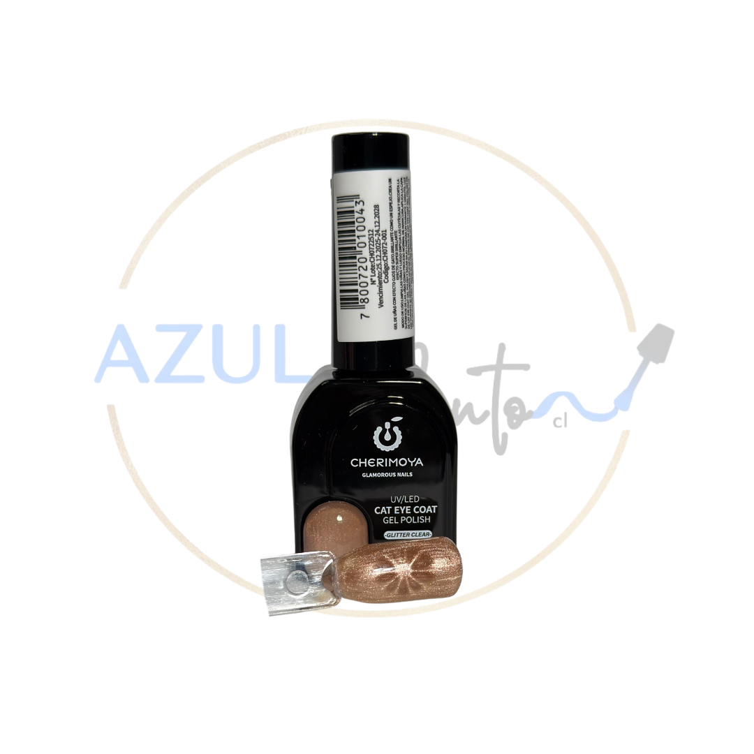 Esmalte Ojo de Gato Glitter Clear #004 Cherimoya