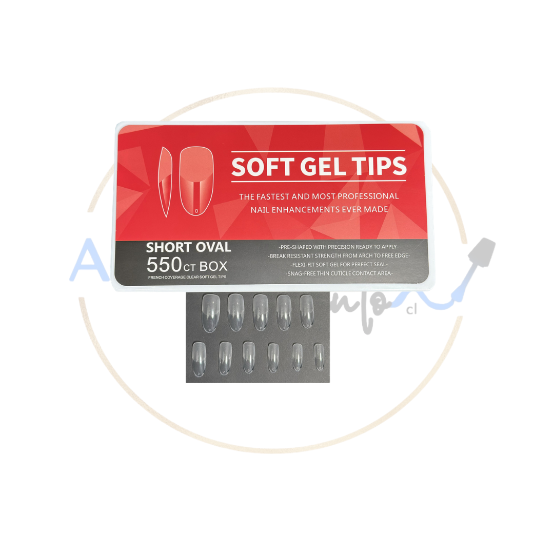 Tips Soft Gel Box Short Oval (limado)