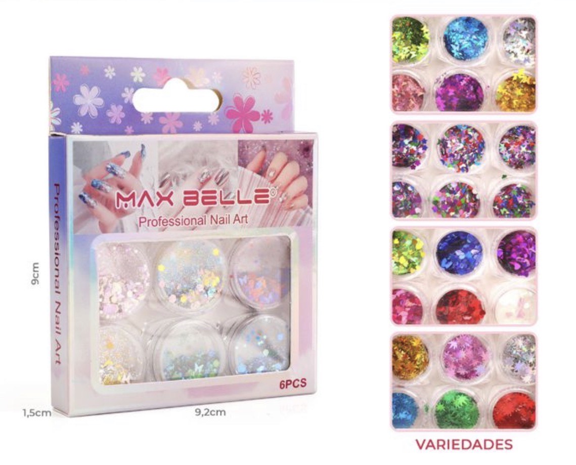 Set de Glitter/oro 6 unid