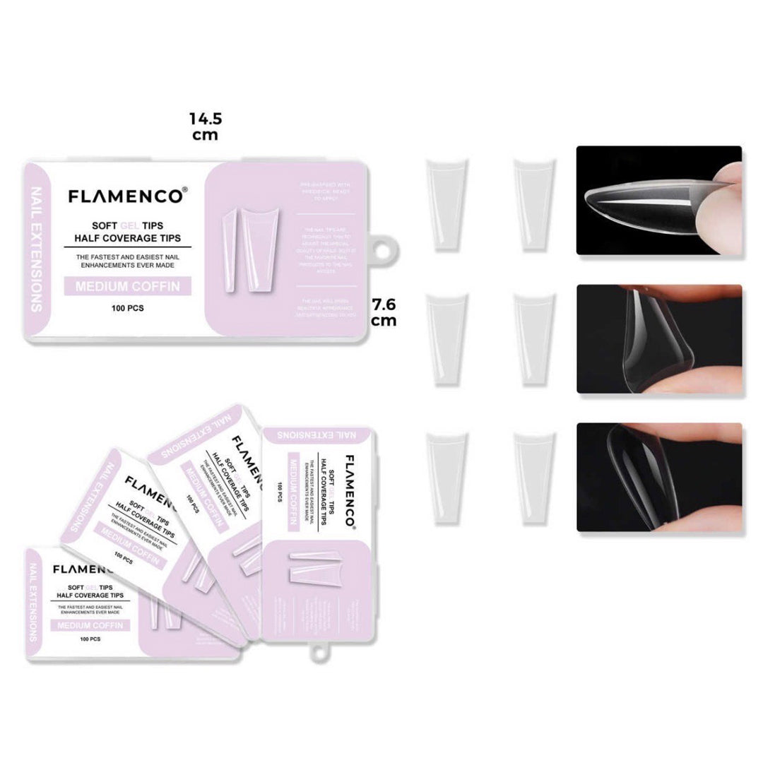 Tips Medium coffin Flamenco 100unid